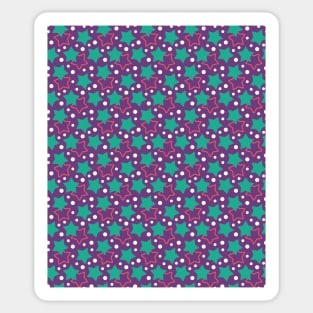 Teal and Purple Stars Repeated Pattern 034#001 Sticker